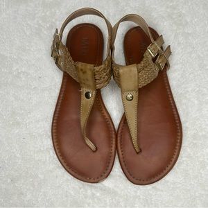 Mia Tan Thong & Braided Buckle Sandal Size 8